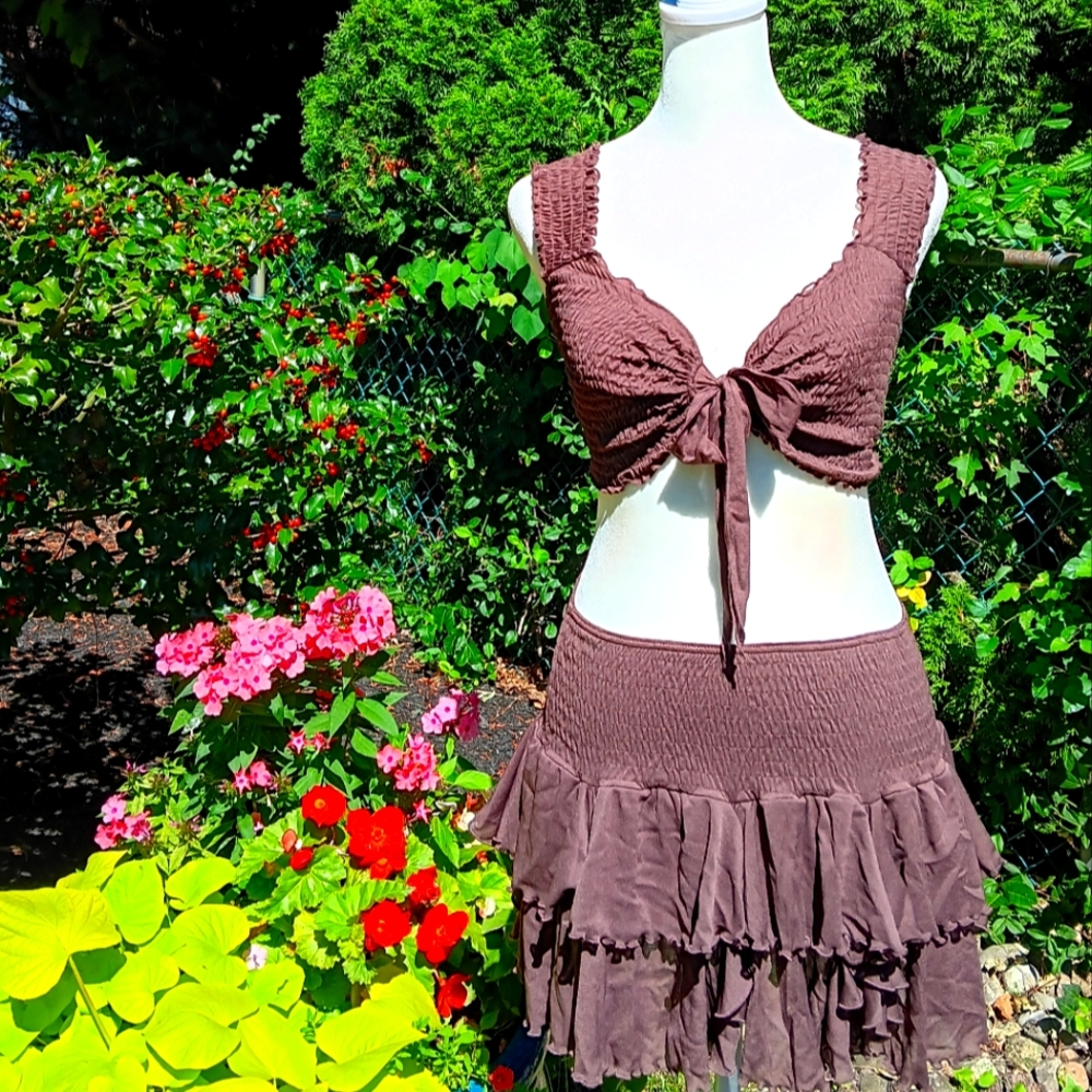 Vicrtoria's Secret Tie-Front Top and Skirt Set